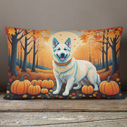 White German Shepherd Fall Throw Pillow