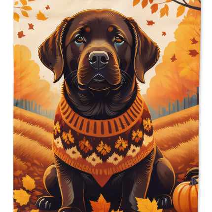 Chocolate Labrador Retriever Fall Garden Flag