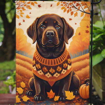 Chocolate Labrador Retriever Fall Garden Flag