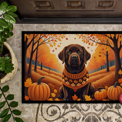 Chocolate Labrador Retriever Fall Doormat