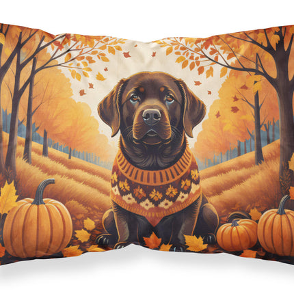 Chocolate Labrador Retriever Fall Standard Pillowcase