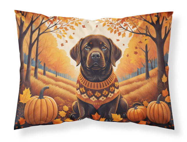 Chocolate Labrador Retriever Fall Standard Pillowcase