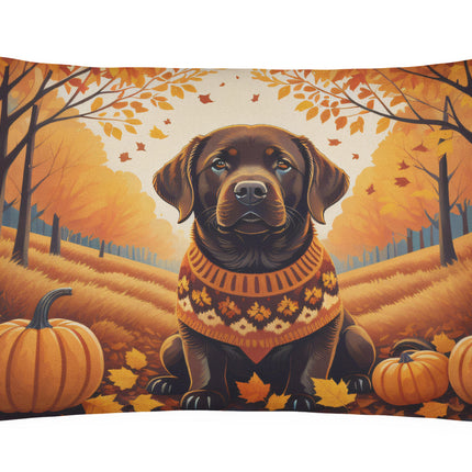 Chocolate Labrador Retriever Fall Throw Pillow