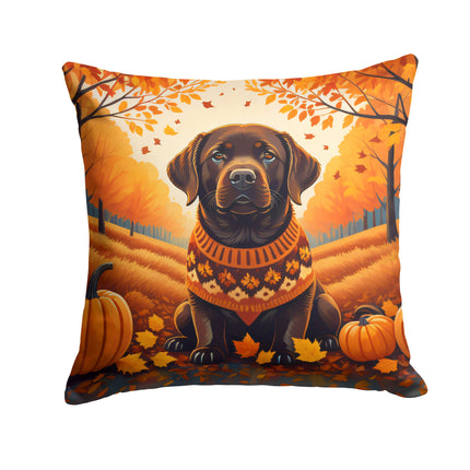 Chocolate Labrador Retriever Fall Throw Pillow