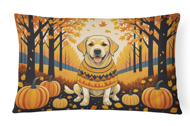 Yellow Labrador Retriever Fall Throw Pillow