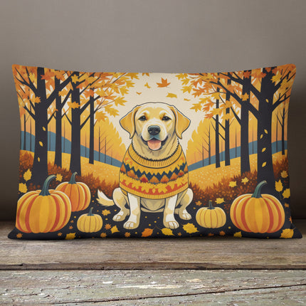 Yellow Labrador Retriever Fall Throw Pillow