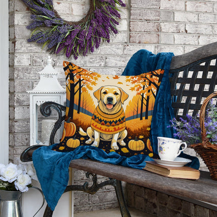 Yellow Labrador Retriever Fall Throw Pillow