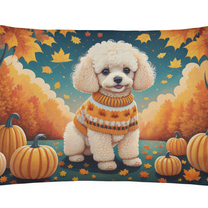 Poodle Fall Throw Pillow