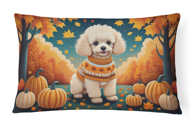 Poodle Fall Throw Pillow