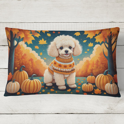 Poodle Fall Throw Pillow