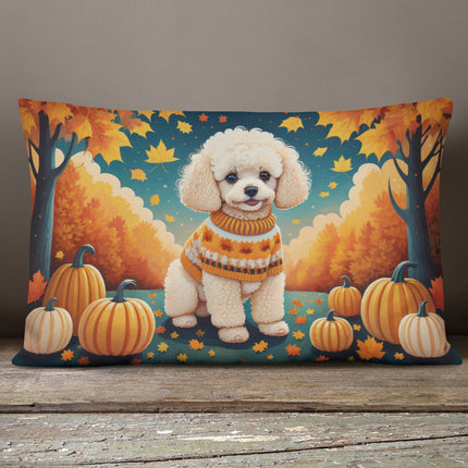 Poodle Fall Throw Pillow