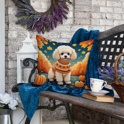 Poodle Fall Throw Pillow
