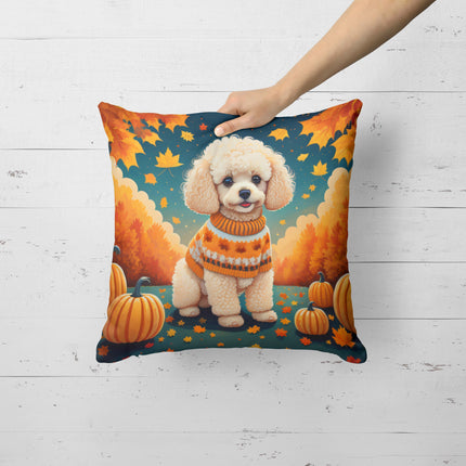 Poodle Fall Throw Pillow