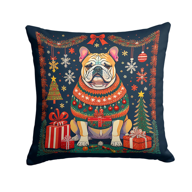English Bulldog Christmas Throw Pillow