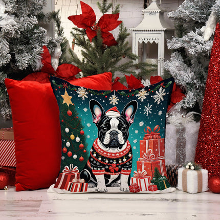 French Bulldog Christmas Throw Pillow