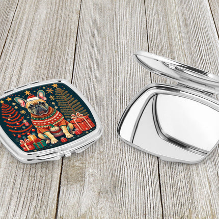 Fawn French Bulldog Christmas Compact Mirror
