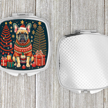 Fawn French Bulldog Christmas Compact Mirror