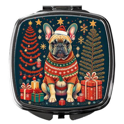 Fawn French Bulldog Christmas Compact Mirror