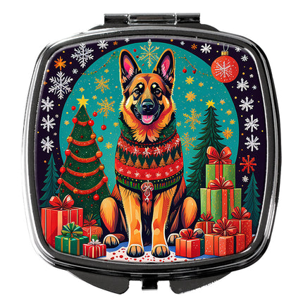 German Shepherd Christmas Compact Mirror
