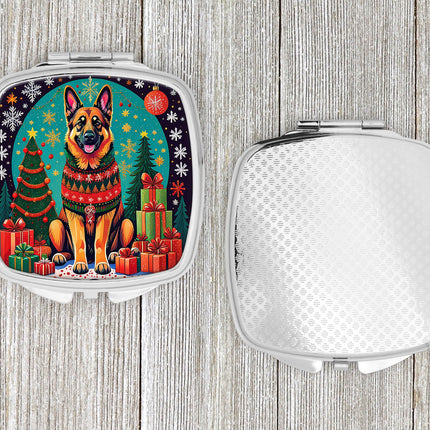 German Shepherd Christmas Compact Mirror