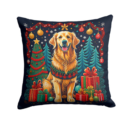 Golden Retriever Christmas Throw Pillow