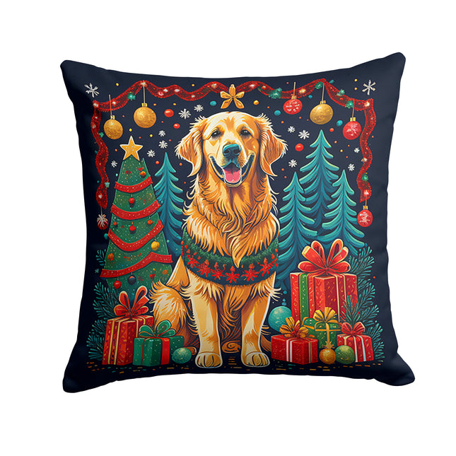 Golden Retriever Christmas Throw Pillow