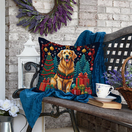 Golden Retriever Christmas Throw Pillow