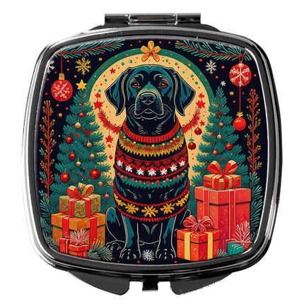 Black Labrador Retriever Christmas Compact Mirror