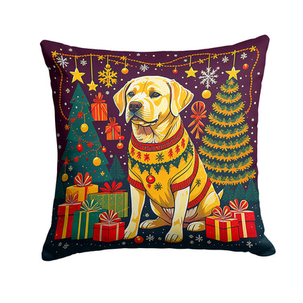 Yellow Labrador Retriever Christmas Throw Pillow
