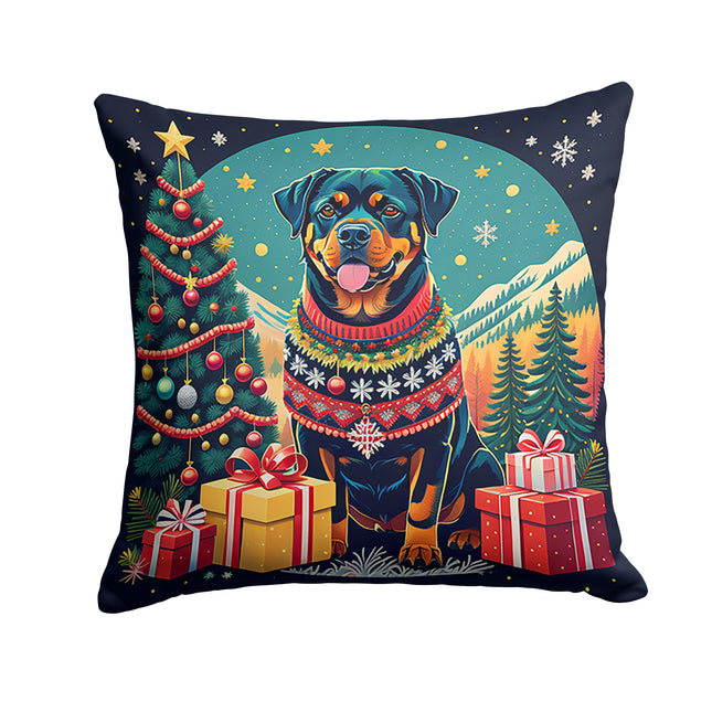Rottweiler Christmas Throw Pillow