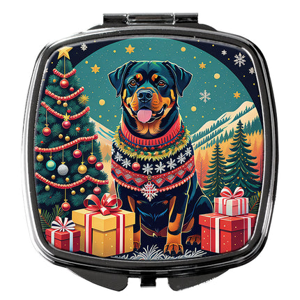 Rottweiler Christmas Compact Mirror