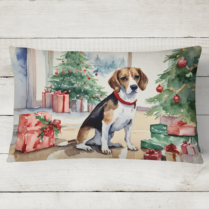 Beagle Christmas Throw Pillow