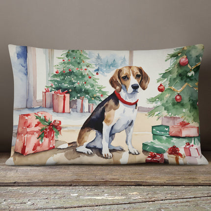 Beagle Christmas Throw Pillow