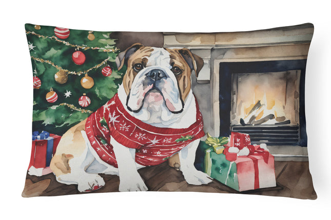 English Bulldog Christmas Throw Pillow