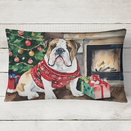 English Bulldog Christmas Throw Pillow