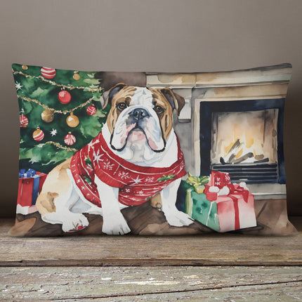 English Bulldog Christmas Throw Pillow