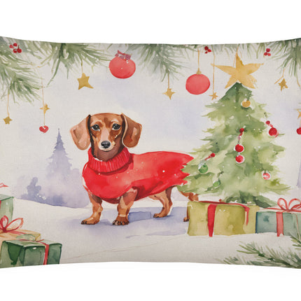 Dachshund Christmas Throw Pillow