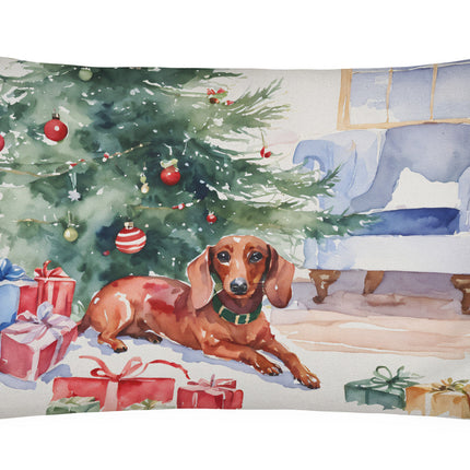 Dachshund Christmas Throw Pillow