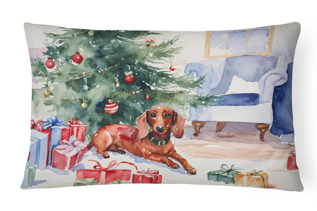 Dachshund Christmas Throw Pillow