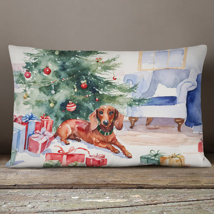 Dachshund Christmas Throw Pillow