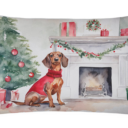Dachshund Christmas Throw Pillow