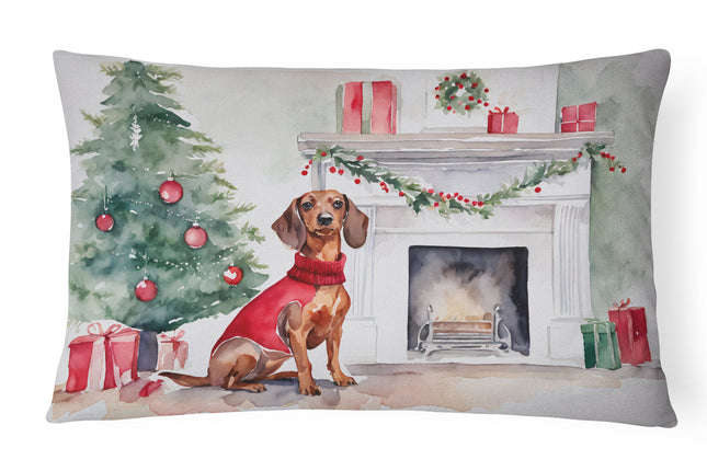 Dachshund Christmas Throw Pillow