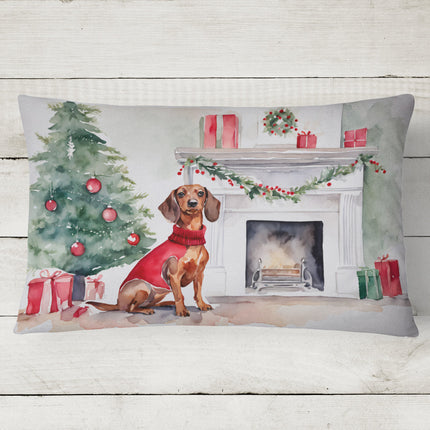 Dachshund Christmas Throw Pillow