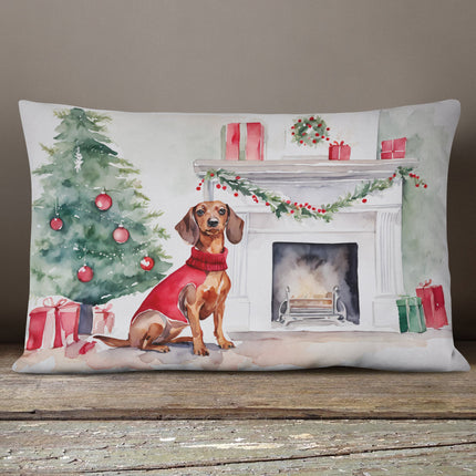 Dachshund Christmas Throw Pillow