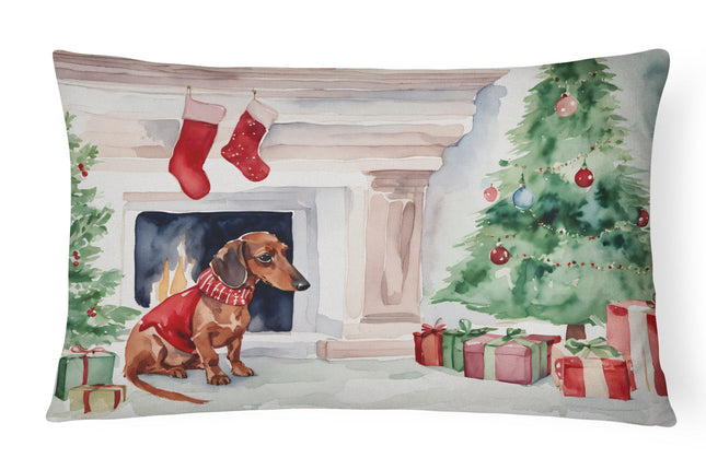 Dachshund Christmas Throw Pillow