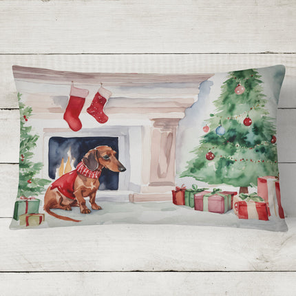Dachshund Christmas Throw Pillow