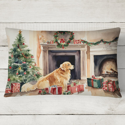 Golden Retriever Christmas Throw Pillow