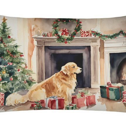 Golden Retriever Christmas Throw Pillow
