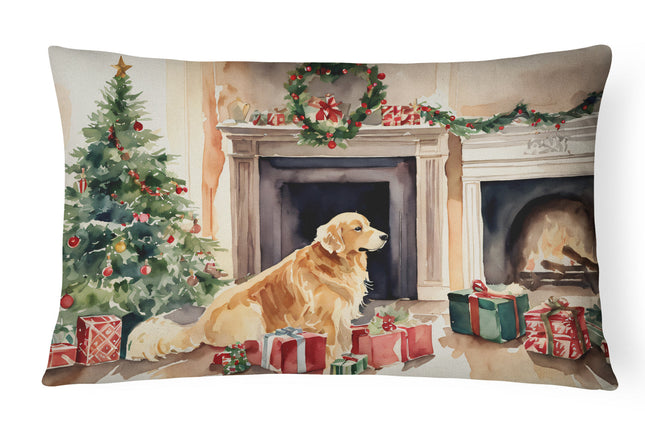 Golden Retriever Christmas Throw Pillow