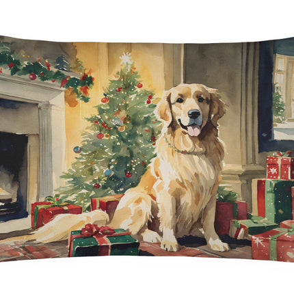 Golden Retriever Christmas Throw Pillow